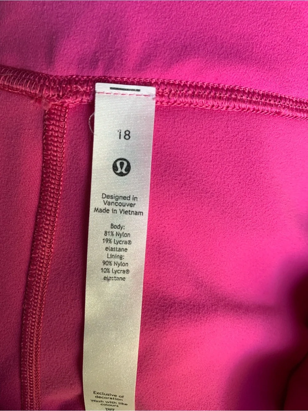 lululemon athletica Hot Pink High-Rise Performance Leggings size 18